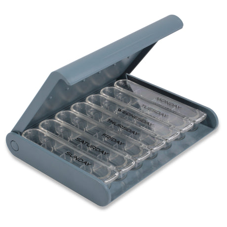 Weekly 4X a Day MEDICASE Daily Pill Boxes with Hard Travel Case - Danish Design Pill Box