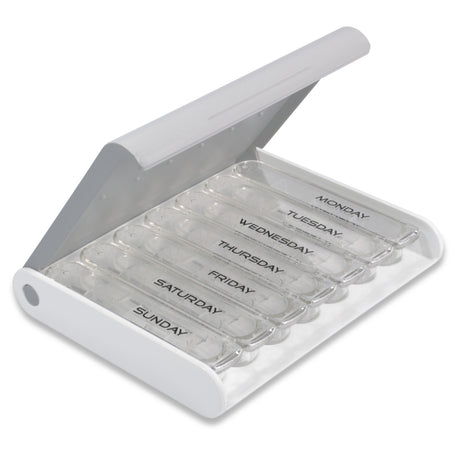 Weekly 4X a Day MEDICASE Daily Pill Boxes with Hard Travel Case - Danish Design Pill Box