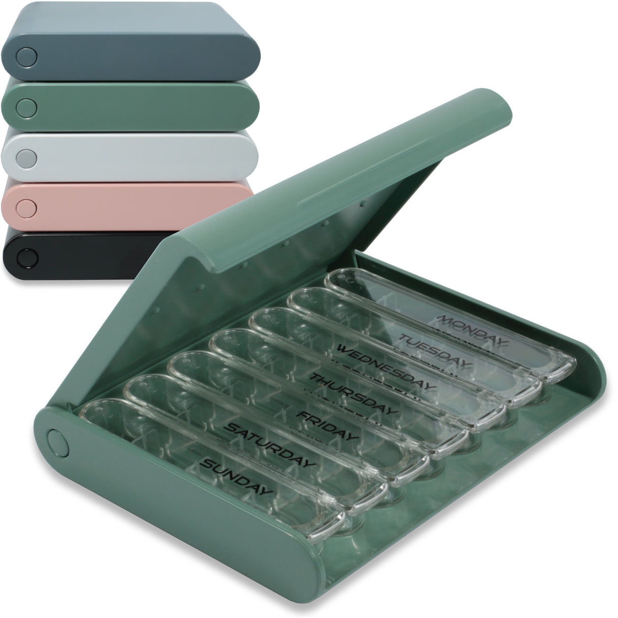 Weekly 4X a Day MEDICASE Daily Pill Boxes with Hard Travel Case - Danish Design Pill Box