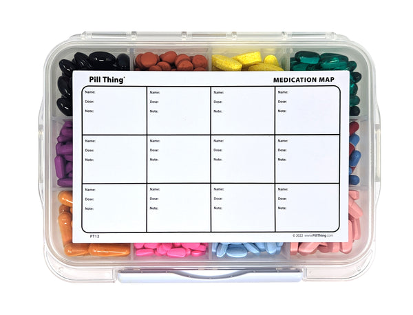 gms 12 Compartment Supplement Organizer with An Airtight and Waterproof Seal to Help with Vitamin Organization and Freshness - Large Pill Organizer