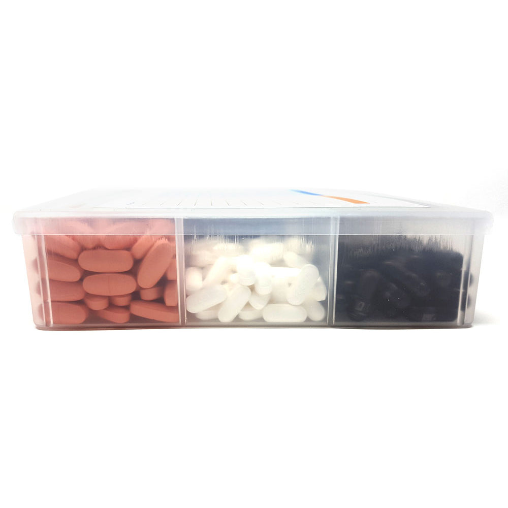 Spanish Pill/Supplement Organizer Tray with 17 Compartments