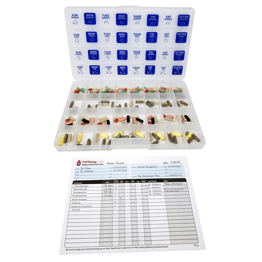 The Olympic 4X a Day Weekly Pill Case