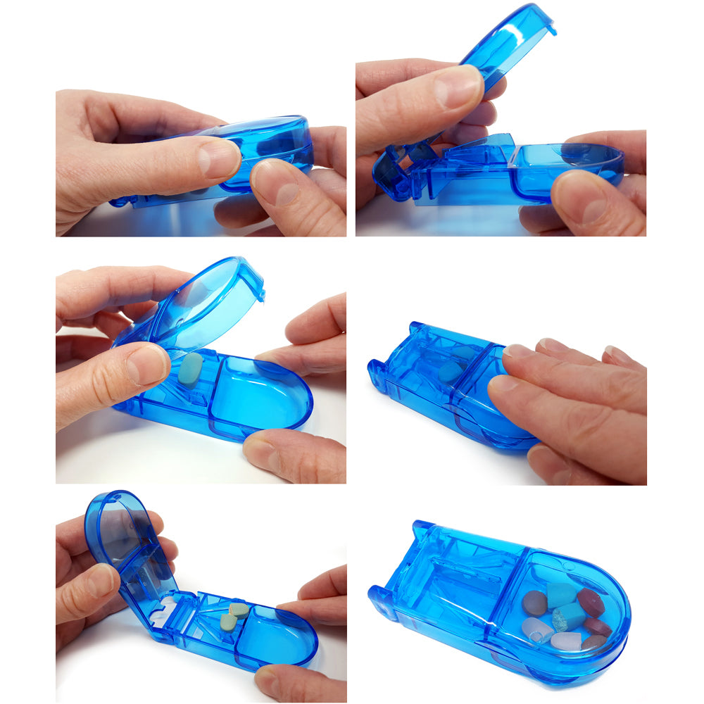 Deluxe Pill Cutter Splitter with Built in Pill Case