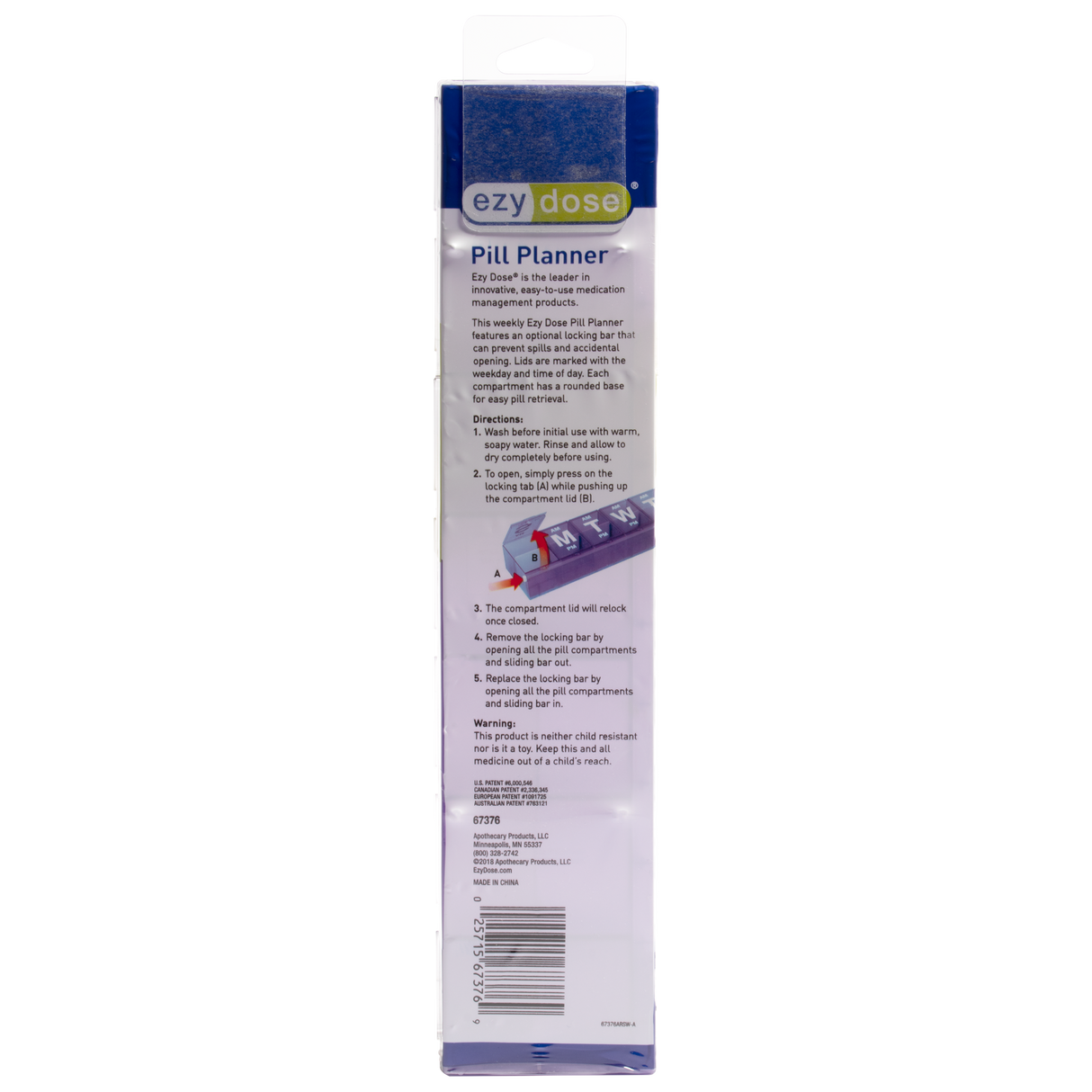 Jumbo Once or Twice a Day Pill Organizer