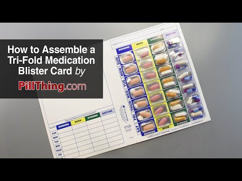 Weekly XL, 4 Time a Day, Cold Seal Medication Blister Cards - Tri-Fold Booklet 6 Pack
