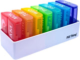 2 Times a Day, 7 Day Large Weekly Pill Organizer with Holder Tray, Vitamin, Medicine Box, Multicolor