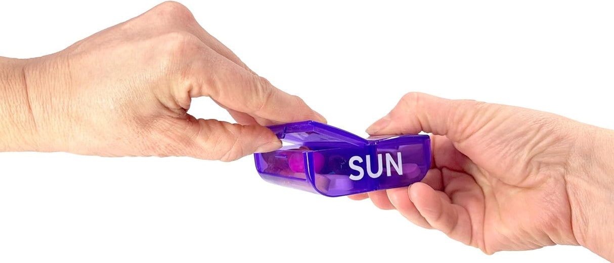 2 Times a Day, 7 Day Large Weekly Pill Organizer with Holder Tray, Vitamin, Medicine Box, Multicolor