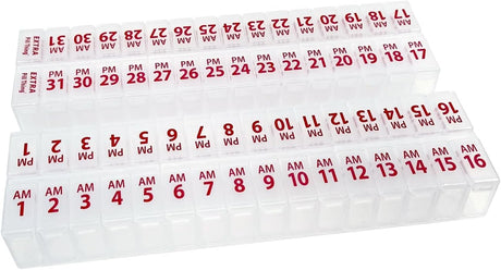 EXTRA LARGE Twice-a-Day (AM/PM) Monthly Pill Planner Set