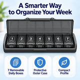 7-Day Travel Pill Organizer with Removable Daily Boxes