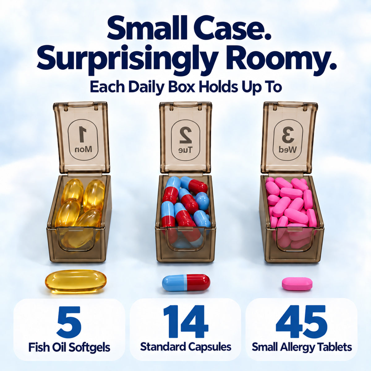 7-Day Travel Pill Organizer with Removable Daily Boxes
