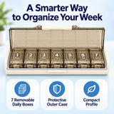 7-Day Travel Pill Organizer with Removable Daily Boxes