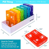 4 Times a Day, 7 Day Large Weekly Pill Organizer with Holder Tray, Vitamin, Medicine Box, Multicolor
