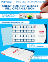 Weekly XL, 4 Time a Day, Cold Seal Medication Blister Cards - Tri-Fold Booklet