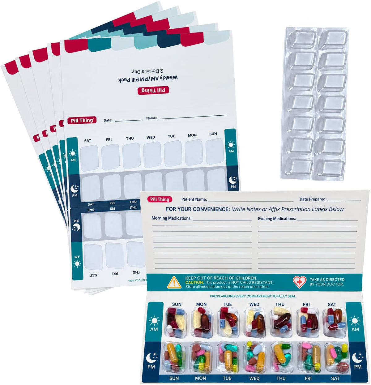 Weekly Twice a Day Blister Pill Packs - Pill Pak VP 2-Dose Kit