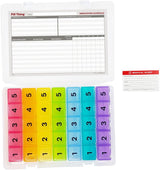 5 Times a Day Weekly Pill Box Organizer Case, Secure 7 Day Pillbox with Medication Schedule