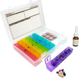 5 Times a Day Weekly Pill Box Organizer Case, Secure 7 Day Pillbox with Medication Schedule