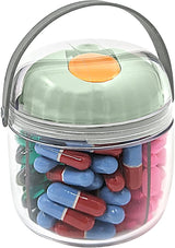 Mini/Mini Junior Pill Dispenser Organizer Bottle, Daily Travel Medication Box with Secure Closure