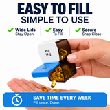 Extra Large Weekly AM/PM Pill Organizer – 7 Removable Daily Pill Boxes