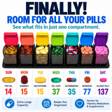 Extra Large Weekly AM/PM Pill Organizer – 7 Removable Daily Pill Boxes
