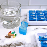 AM/PM Blue Monthly Pill Organizer Pods