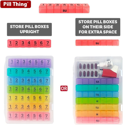 Large 7 Day Pill Organizer - 2 Times a Day Pill Box Case - XL Am Pm Pill  Container Holder - Daily Medicine Organizer - Weekly Medication Vitamin  Organizers 7 Count (Pack of 1)