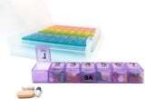 7 Times a Day Weekly Pill Box Organizer Case, Secure 7X Pillbox with Medication Schedule