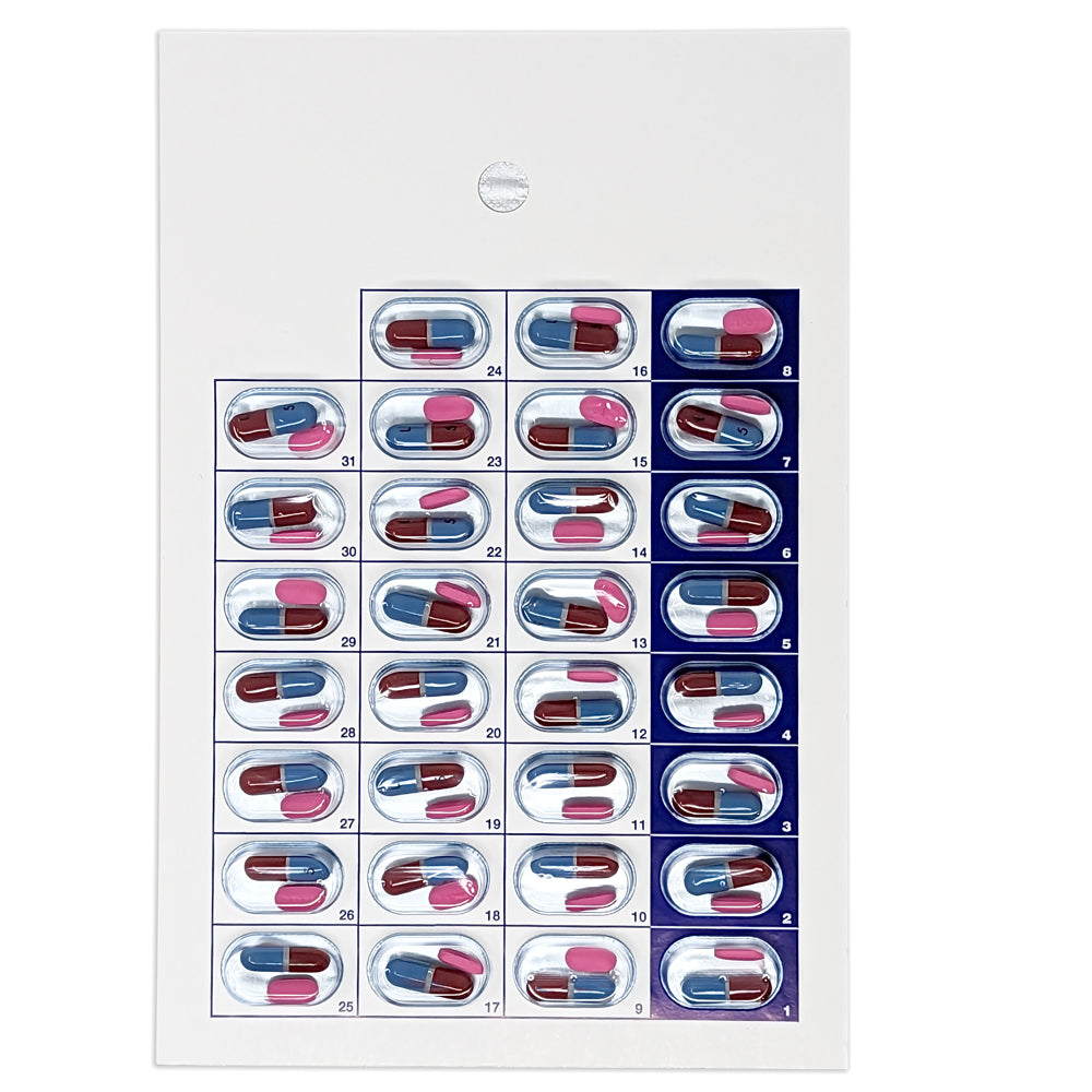 Large Monthly, Cold Seal Medication Blister Cards - Bifold (6, 12, 100, or 250 Pack)