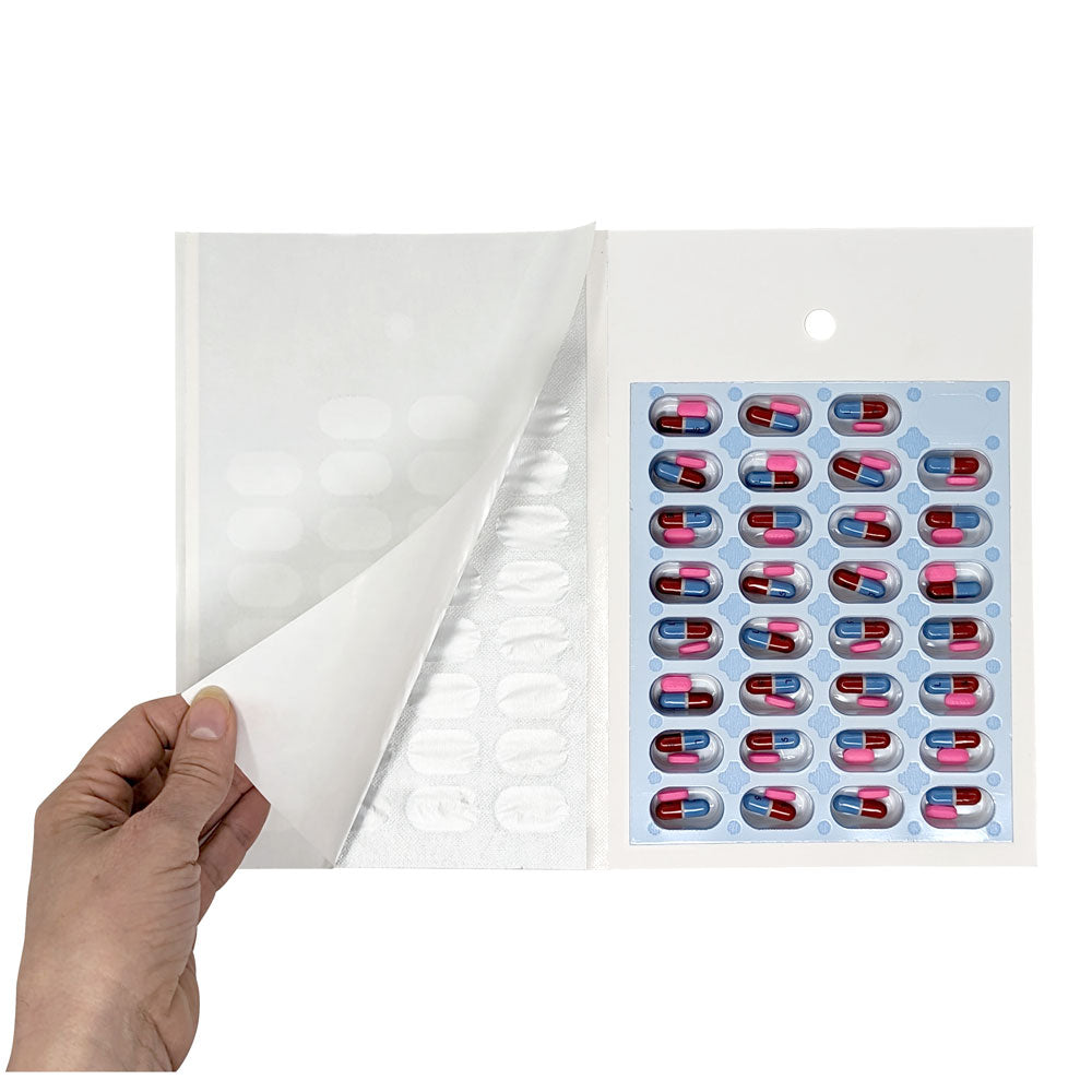 Large Monthly, Cold Seal Medication Blister Cards - Bifold (6, 12, 100, or 250 Pack)