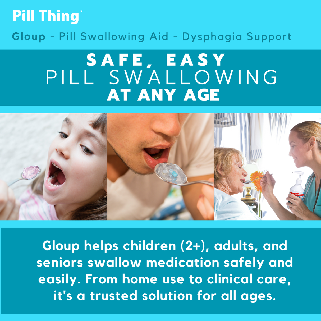 Gloup Zero Sugar-Free Pill Swallowing Gel – Raspberry, 500ml | Diabetic Safe, IDDSI Level 3