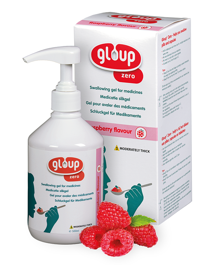 Gloup Zero Sugar-Free Pill Swallowing Gel – Raspberry, 500ml | Diabetic Safe, IDDSI Level 3