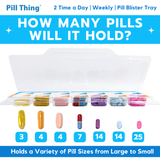 Weekly 2x/Day AM/PM Medication Tray – 7-Day Pill Organizer with Color-Coded Covers & Secure Lid (5 or 10 Pack)