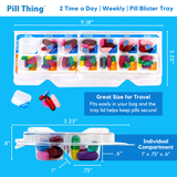 Weekly 2x/Day AM/PM Medication Tray – 7-Day Pill Organizer with Color-Coded Covers & Secure Lid (5 or 10 Pack)
