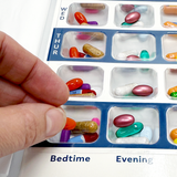 4 Time a Day Weekly XL Cold Seal Pill Blister Cards - Two Piece Tri-Fold Booklet - 6 Pack