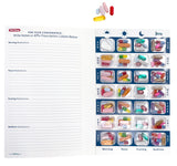 Weekly XL, 4 Time a Day, Cold Seal Medication Blister Cards - Tri-Fold Booklet