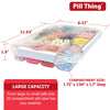 20 Compartment Large Pill Case with Airtight, Waterproof Seal, Medication Map Included