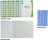 Weekly XL, 4 Time a Day, Cold Seal Medication Blister Cards - Tri-Fold Booklet