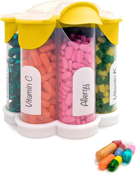 Blossom Pill Dispenser with 7 XL Compartments