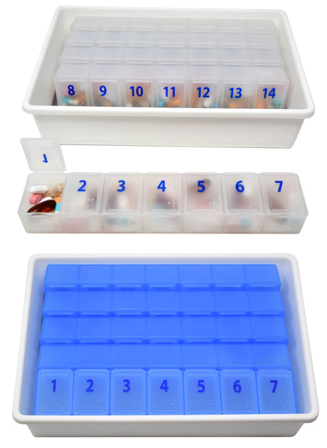   XL Monthly Pill Planner with Individual Weekly Organizers and Storage Tray - Item 310-5PART