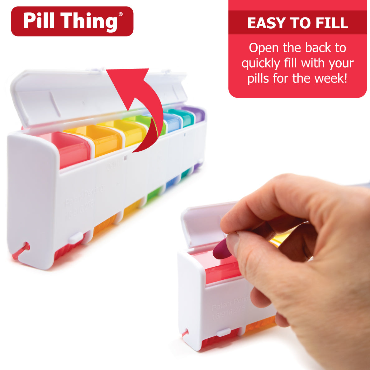 Weekly Pill Organizer with Daily Detachable Cups