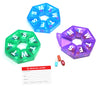 Seven-Sided Pill Organizer 3 Pack of Small,  Blue, Green & Purple with Bonus Medical Alert Card