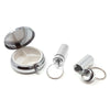 Round Silver 3-Compartment Pill Box with 2 Pill Box Key Rings