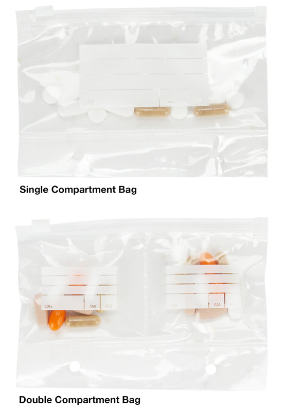 Pill Organizer Travel Wallet, Refill Extra Bags 