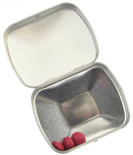 Curved Top Hinged Tin Pill Case