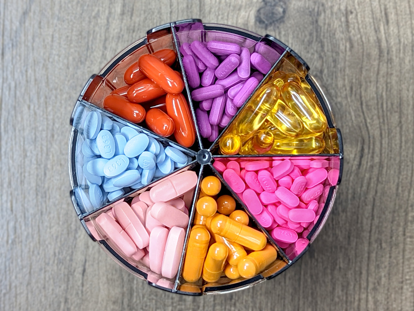 Monster Pill Dispenser with Compartment Labels