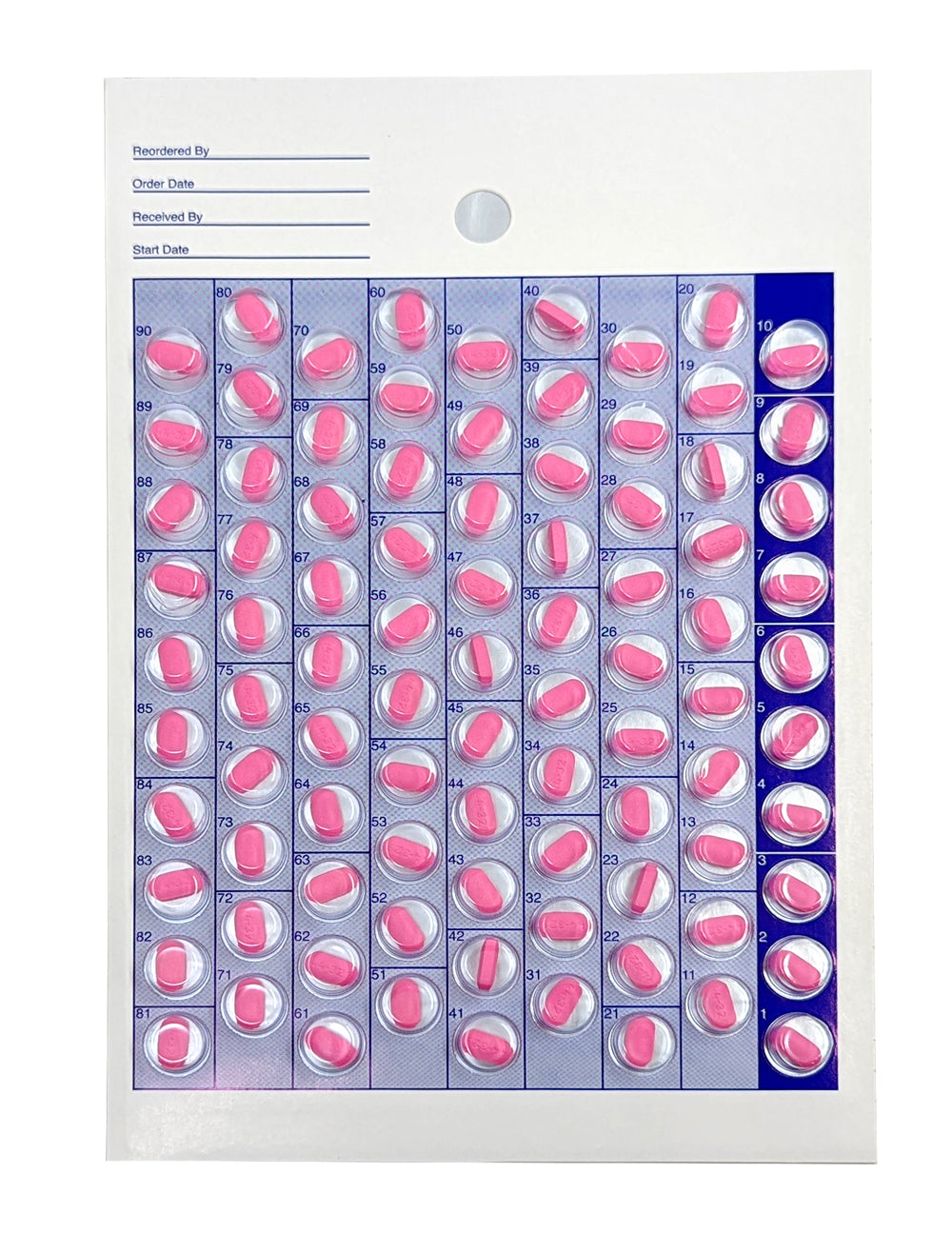 90 Day / 3 Month Pharmacy Pill Blister Cards - 6 Pack