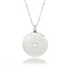Round Pill Locket Necklace, Cubic Zirconia with O-ring Seal - 25mm