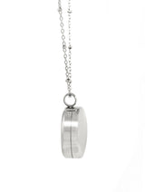 Round Silver Pill Locket Necklace with O-ring Seal - 25mm