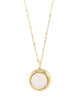 Round Mother of Pearl Pill Locket Necklace