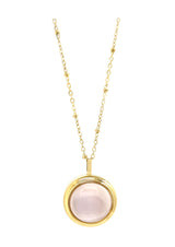Round Mother of Pearl Pill Locket Necklace