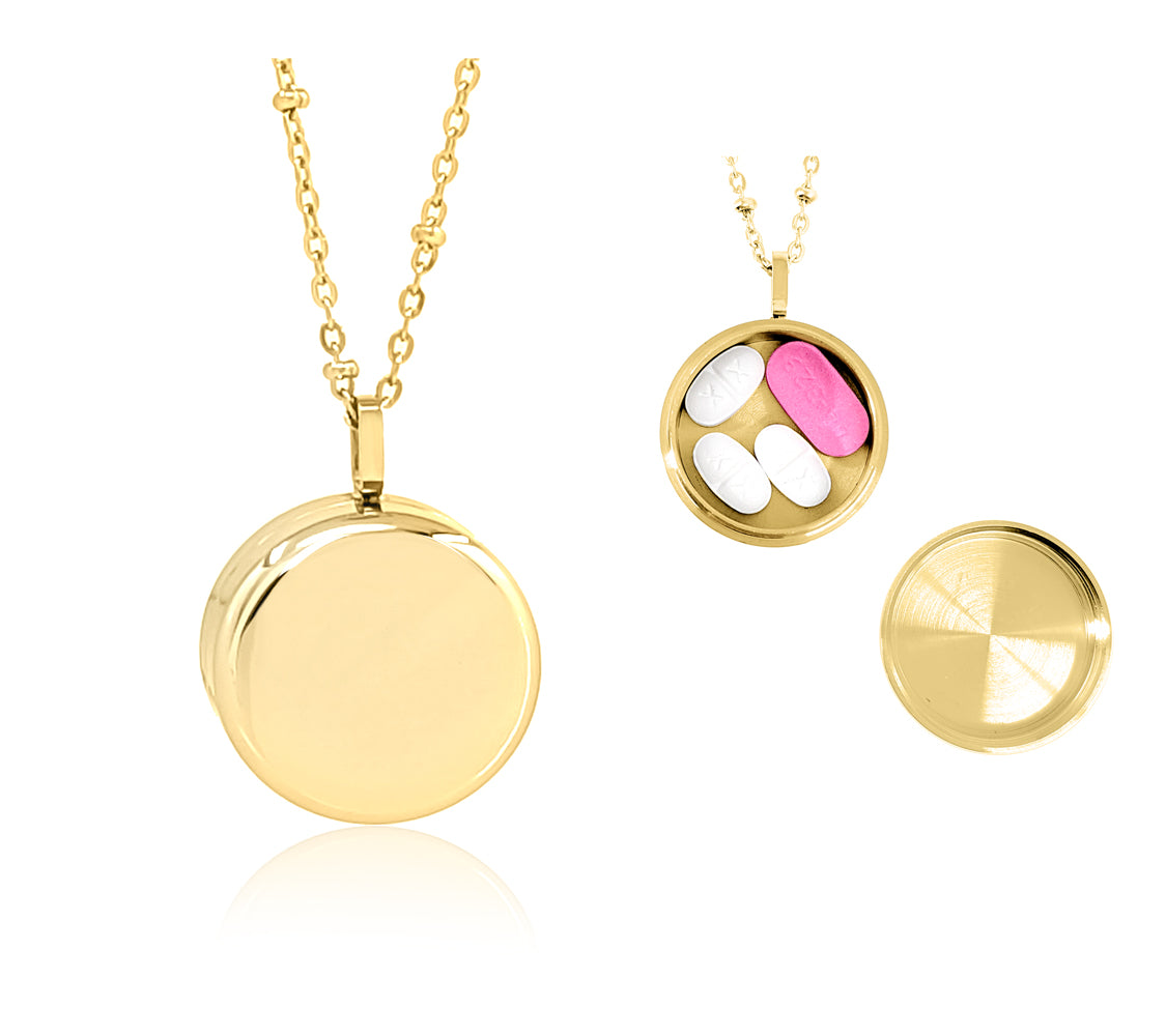 Round Pill Locket Necklace